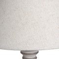 Designová noční lampa Pella s keramickou nohou s opotřebovaným vintage vizuálem v šedé barvě se stínítkem v béžové barvě