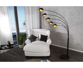 Designová jedinečná stojací lampa Five Lights černo-zlatá