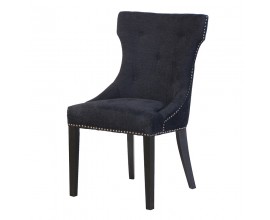 Luxusní saténová černá jídelní židle Satina 96 cm