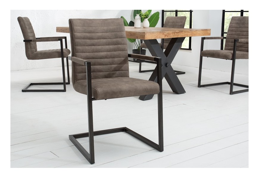 Designová prošívaná konzolová židle Imperial tmavě šedá