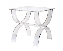 Moderní luxusní konferenční stolek Eglantine skleněný 55 cm