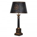 Luxusní klasická stolní lampa Empire v černé barvě z kovu s bronzovými detaily 80cm