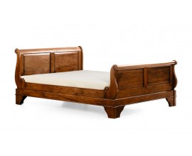 Rustikální luxusní manželská postel M-VINTAGE z masivního dřeva s vyřezávanými nožičkami 165cm