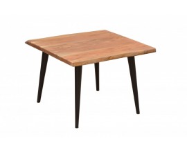 Moderní čtvercový příruční stolek Tacoma z masivu a kovu 60cm
