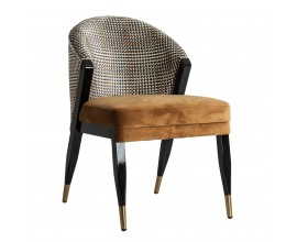 Art deco luxusní hořčicová židle Brilon s černými masivními nohami 84cm
