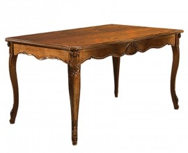Luxusní rozkládací klasický jídelní stůl Pasiones obdélníkového tvaru z dřevěného masivu s vyřezávanou výzdobou 180cm