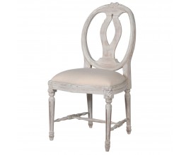 Jídelní provence židle Miel Campo z masivu v bílém off white provedení s oválným opěradlem 95cm