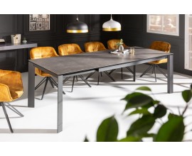 Moderní jídelní stůl Antan v antracitovém šedém provedení s keramickou deskou a kovovou konstrukcí 240cm