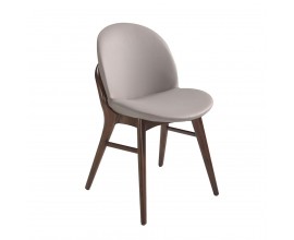 Jídelní židle Vita Naturale čalouněná ekokůží v elegantní norkové barvě z masivního dřeva v provedení ořech 79cm