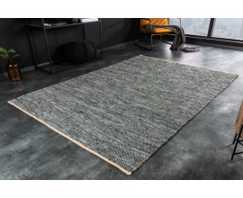 Modro-šedý koberec Canna z pravé kůže obdélníkový 230cm
