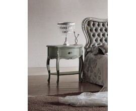 Rustikální vyřezávaný noční stolek Soraya se zásuvkou a poličkou 69cm