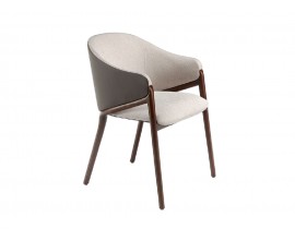 Moderní židle Vita Naturale šedá s eko-koženou opěrkou 78cm