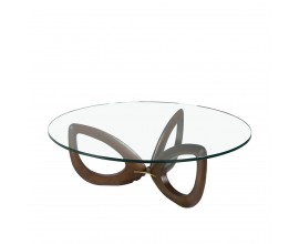 Moderní kulatý konferenční stolek Forma Moderna ze skla 120cm