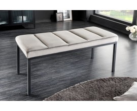 Moderní čalouněná lavice Soreli světle šedý samet 80cm