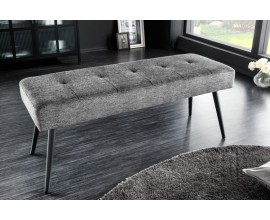 Moderní čalouněná lavice Soreli tmavě šedý textil 100 cm