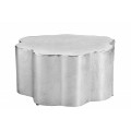 Art deco kovový konferenční stolek Stobio ve stříbrné barvě bez nožiček 73cm