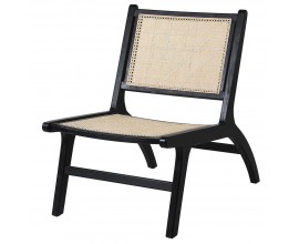 Černá ratanová židle v čínském stylu Eyson 83 cm
