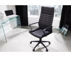 Moderní otočné kancelářské křeslo Lazio z eko kůže na kolečkách s černé 127cm
