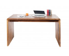 Masivní psací stůl Terra ve venkovském stylu se zaoblenými hranami z palisandrového dřeva hnědá s přírodní kresbou 120 cm