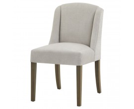 Luxusní moderní jídelní židle Lucia s čalouněním v oblačné šedé barvě s dřevěnými nožičkami 52 cm