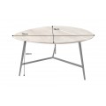 Designový masivní trojúhelníkový konferenční stolek Dalbergio s deskou z akáciového dřeva světle hnědá 70 cm