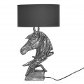 Designová vintage stolní lampa Suomin se stříbrnou podstavou ve tvaru koňské hlavy 60 cm