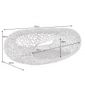 Moderní stříbrný oválný konferenční stolek Hoja s úložným prostorem a abstraktním designem 120 cm