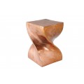 Designový glamour měděný čtvercový příruční stolek Twist se zakroucenou podstavou 45 cm