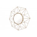 Designové art deco zlaté kulaté zrcadlo Xoia s kovovým rámem se vzdušným diamantovým designem 90 cm