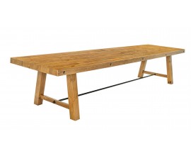 Masivní světle hnědý obdélníkový jídelní stůl Roseville s přírodní kresbou dřeva 400 cm