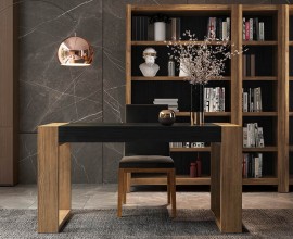 Luxusní moderní sestava nábytku do pracovny Lyon z masivního dřeva