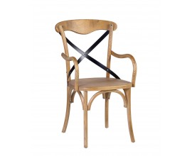 Designová masivní hnědá jídelní židle Chicago Cruz Tonet s opěrkami na ruce 92 cm