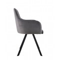 Designová čalouněná jídelní židle Mendy v tmavě šedé barvě s kovovými černými nožičkami 83 cm