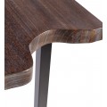 Designový stylový konzolový stolek Lense  z hnědého masivního dřeva s černou matnou kovovou nohou ve tvaru U