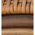 Luxusní ratanová jídelní zahradní židle Rata s kvalitním ratanovým výpletem v hnědé barvě se zaoblenou dřevěnou konstrukcí