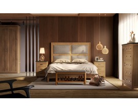 Luxusní mohutná manželská postel z masivního dřeva s možností barevné volitelnosti 135-180 cm