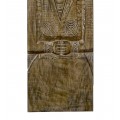 Dekorativní etno vyřezávaný panel Isu s figurálním motivem z teakového dřeva v přírodní hnědé barvě 165 cm