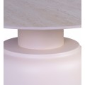 Moderní slonovinová bílá sada kulatých příručních stolků Ivette s vrchní deskou s mramorovým designem 47 cm