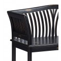Luxusní černá vintage dvoumístná lavice Forja s opěrkou z masivního mindi dřeva 117 cm