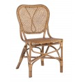 Luxusní etno hnědá zahradní židle Bistro z ratanu s designem z ohýbaného dřeva