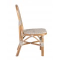 Designová ratanová zahradní židle Bistro s přírodním hnědým rámem a bílým výpletem 94 cm