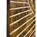 Designová etno dekorace Kiribila ze tří vyřezávaných dřevěných panelů v tmavě hnědé barvě s motivem spirál 180 cm