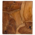 Moderní masivní podstavec Cubus z teakového dřeva s výraznou kresbou letokruhů v přírodních odstínech hnědé 50 cm