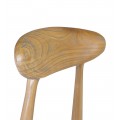 Designová skandinávská hnědá jídelní židle z masivního dřeva sungkai s oválnou opěrkou na záda a úzkými nožičkami