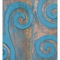 Stylový etno dekorativní dřevěný obraz Tuo s modrým stromem120 cm