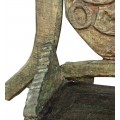 Stylové etno masivní křeslo King s vyřezávanými detaily v tmavě hnědé barvě 180 cm