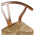 Moderná ratanová barová stolička Silla z masívneho teskového dreva s oblúkovou opierkou s ratanovým výpletom na sedadle