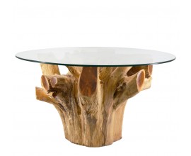 Stylový konferenční stolek Remm z masivního kořene ve světle hnědé barvě 80 cm
