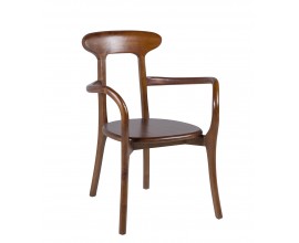 Stylová koloniální masivní jídelní židle Star v hnědé barvě 80 cm