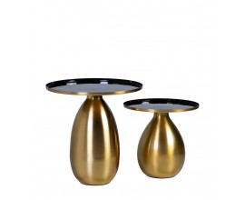 Designové art deco set příručních stolků Goldy ve zlaté barvě 52 cm